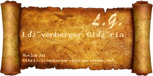 Lövenberger Glória névjegykártya